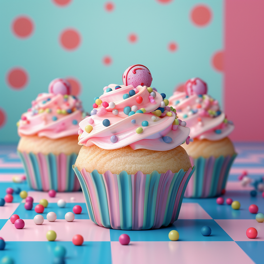 Pink Blue Cupcakes Diamond Art Kit