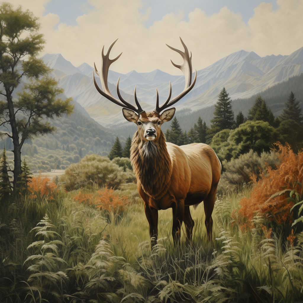 Green Mountains Elk Diamond Art Kit
