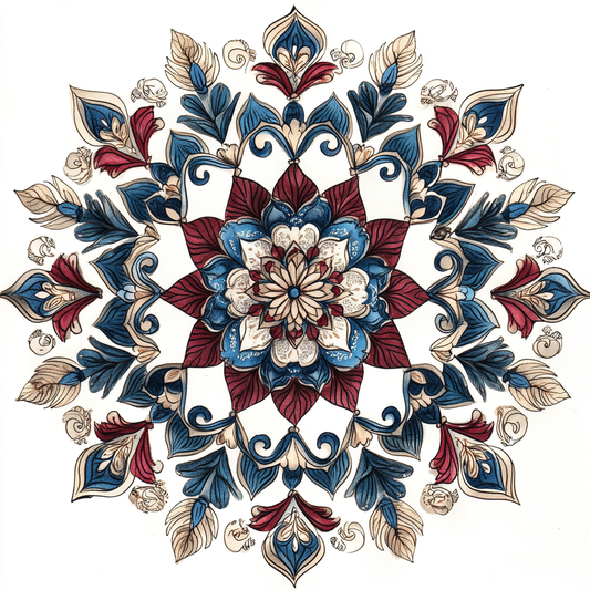 Off White Feather Mandala Diamond Art Kit