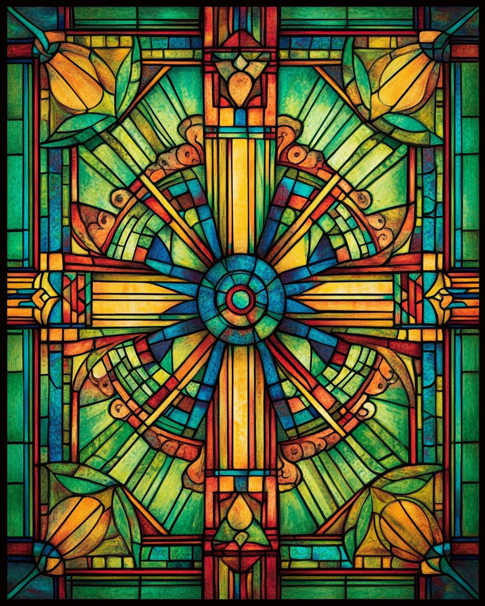 Yellow Abstract Cross Diamond Art Kit