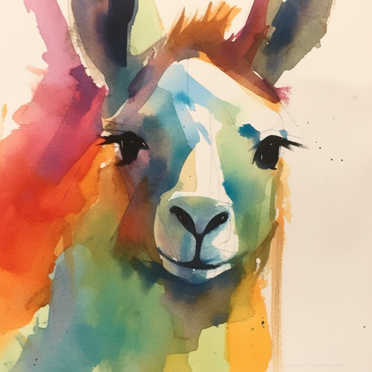 Watercolor Llama Diamond Art Kit