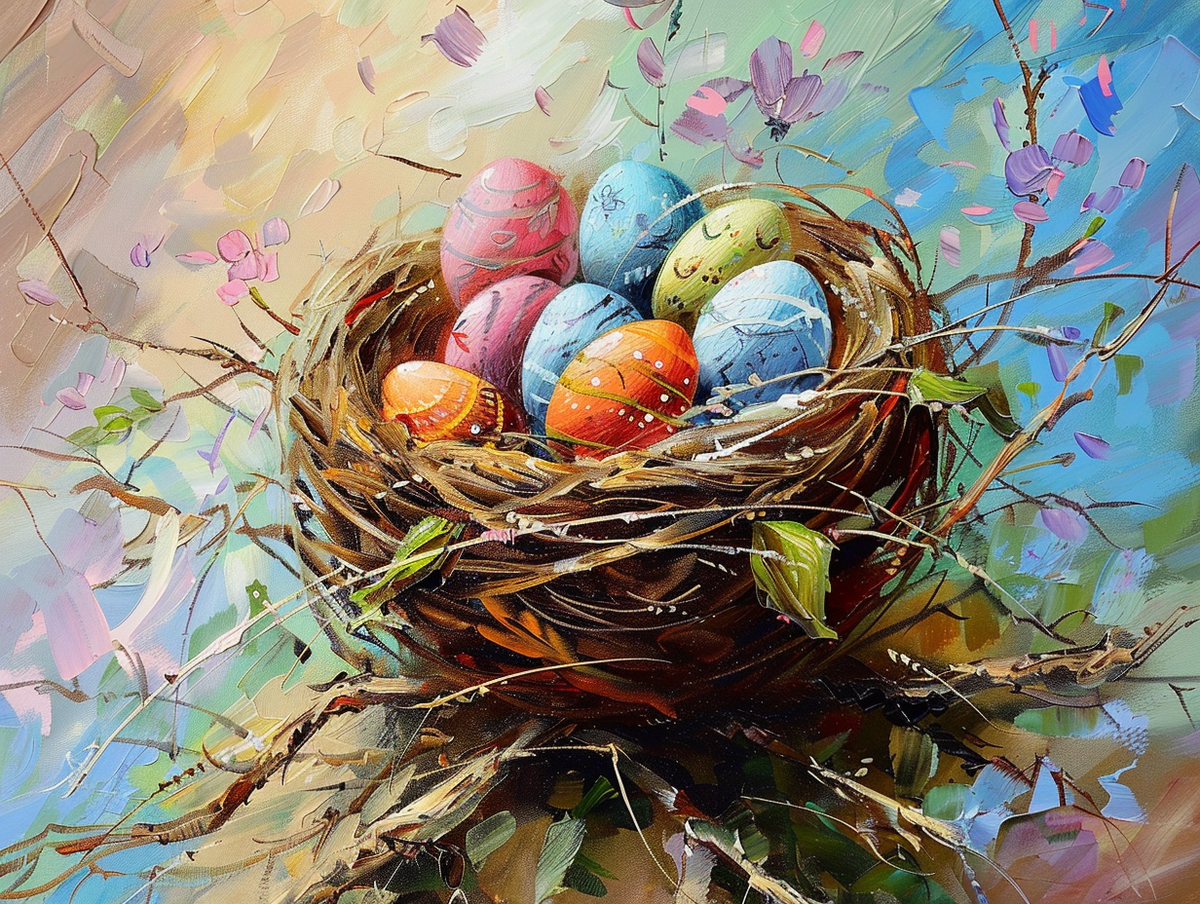 Nest Of Colorful Eggs Diamond Art Kit