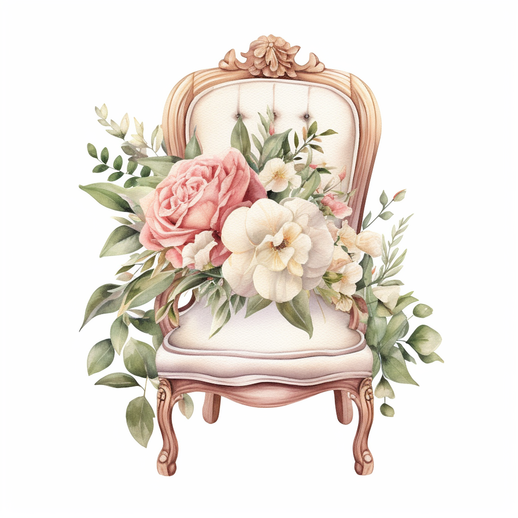 High Back Chair Flowers Diamond Art Kit