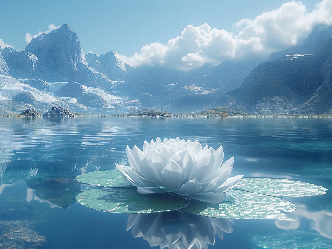 White Lotus Mountains Diamond Art Kit