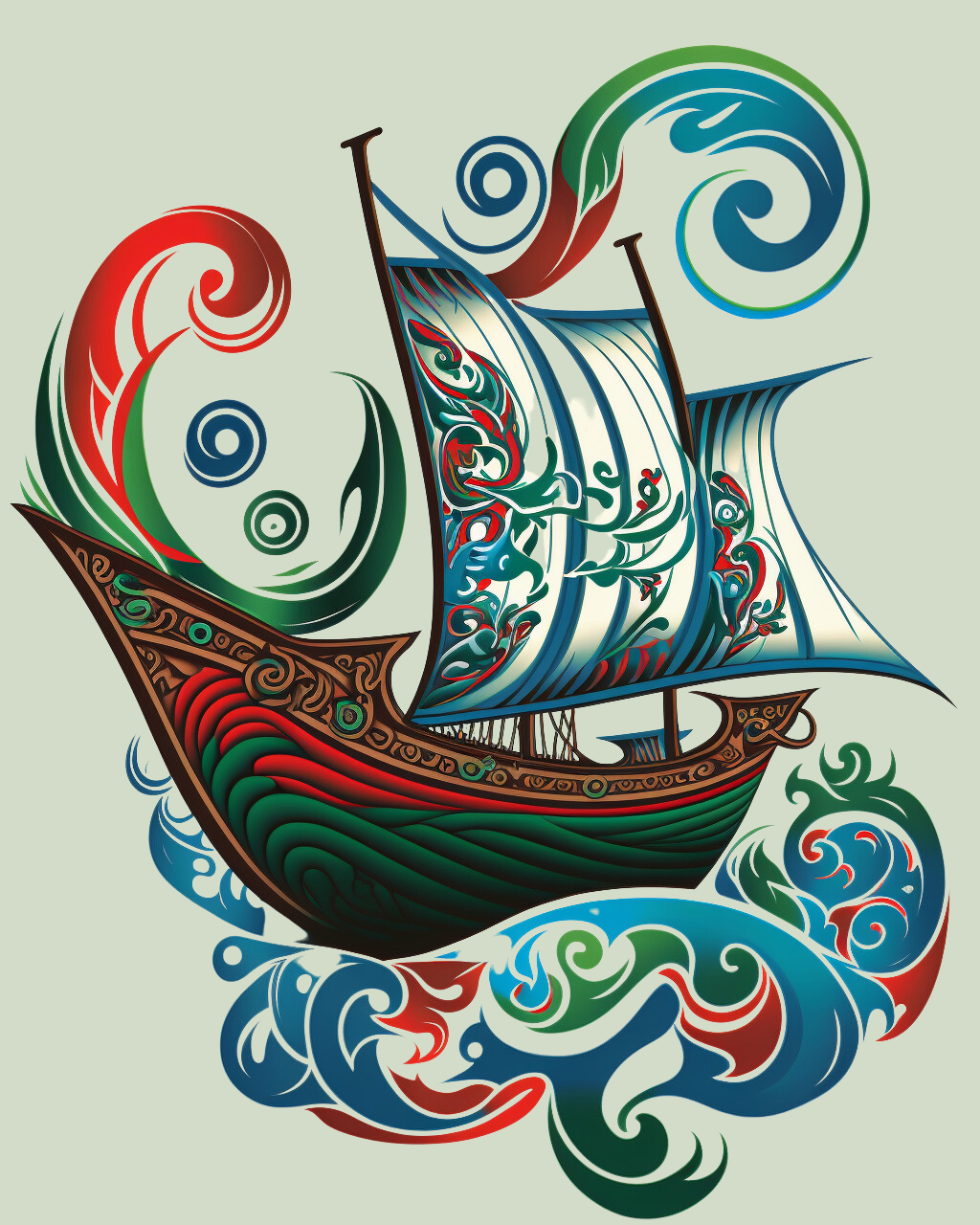 Abstract Swirl Ship Diamond Art Kit