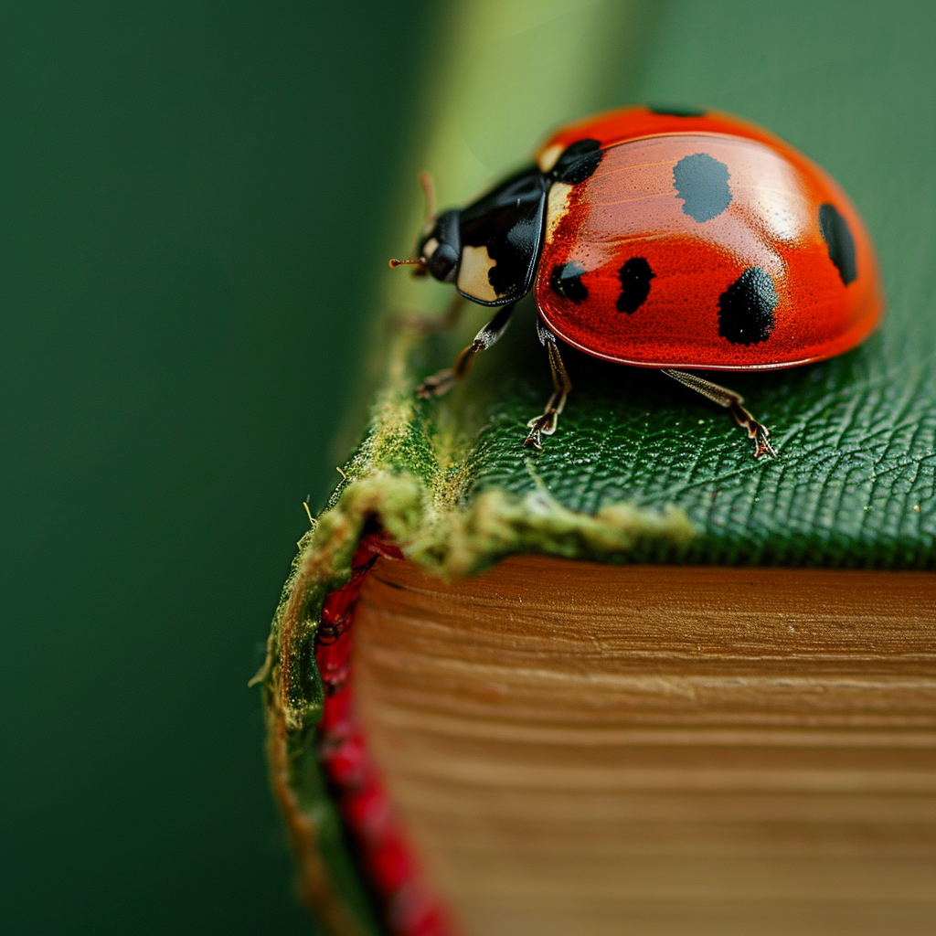 Old Book Ladybug Diamond Art Kit