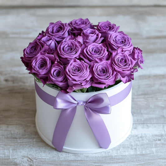 Bow Tied Vase Purple Flowers Diamond Art Kit
