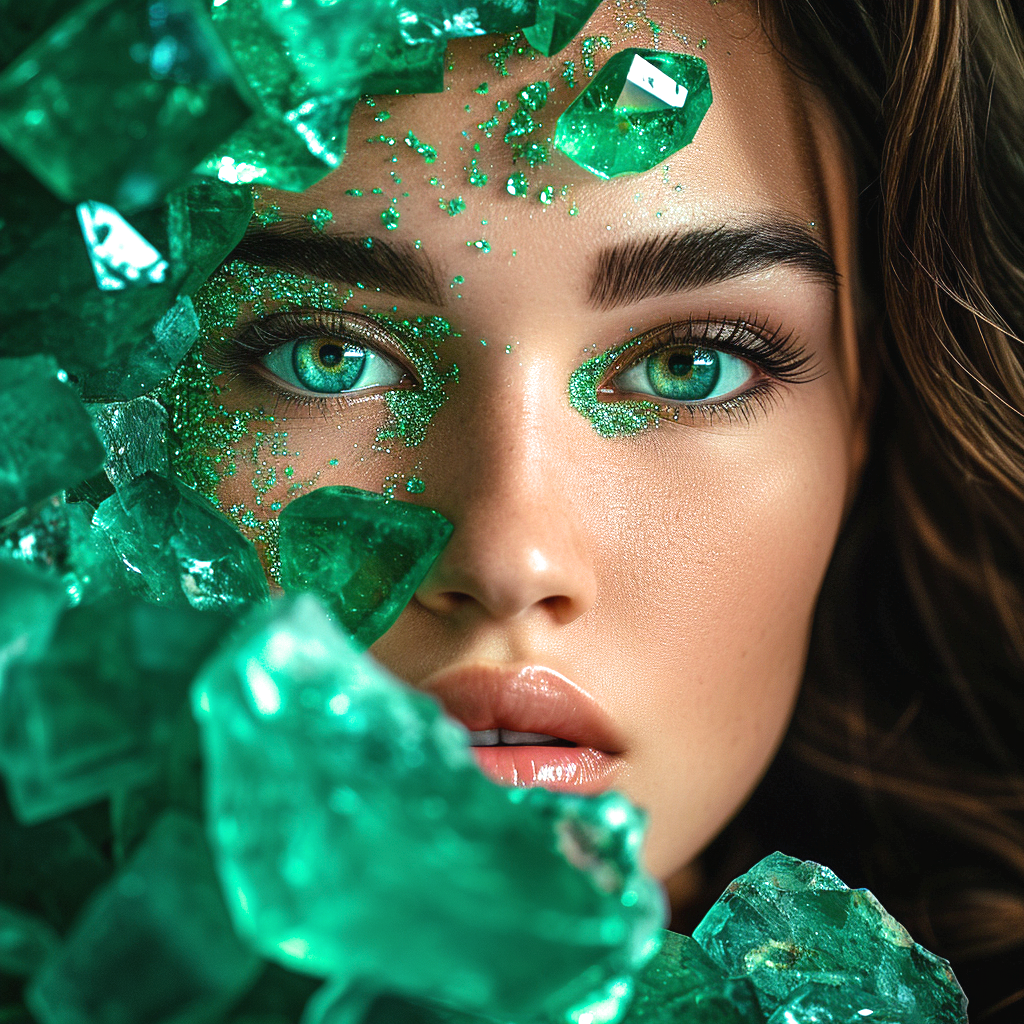 Green Crystal Girl Diamond Art Kit