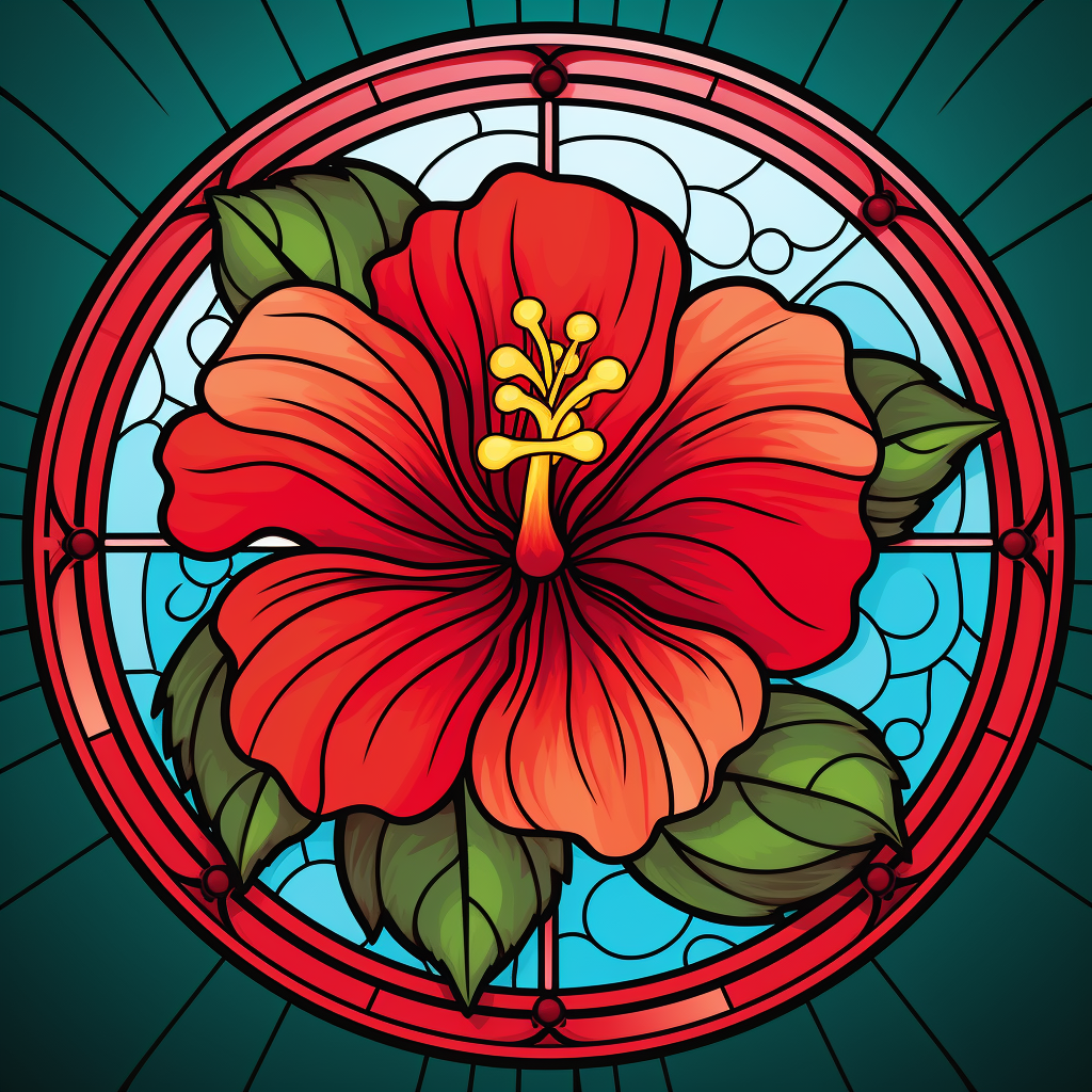 Red Shades Hibiscus Flower Abstract Diamond Art Kit