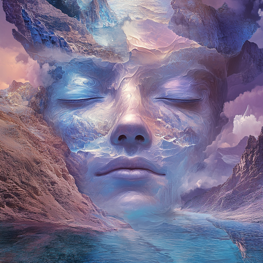 Abstract Purple Hue Mountain Face Diamond Art Kit