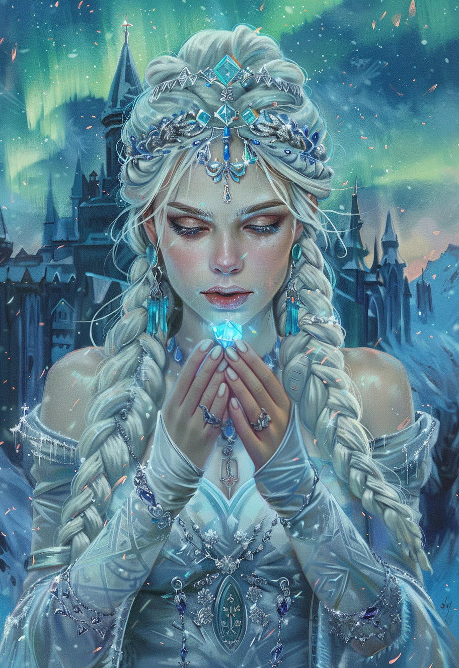 Glowing Gem Northern Lights Princess Diamond Art Kit