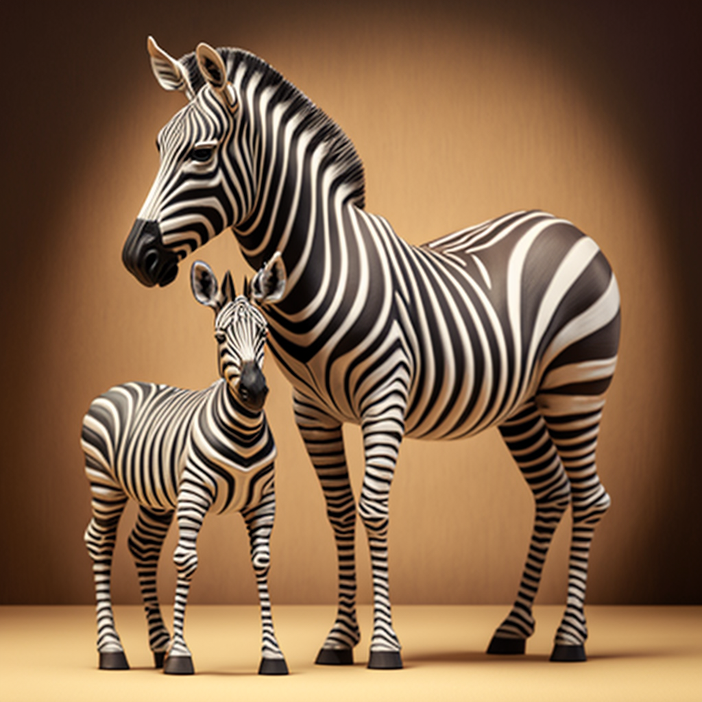 Abstract Mother Baby Zebra Diamond Art Kit