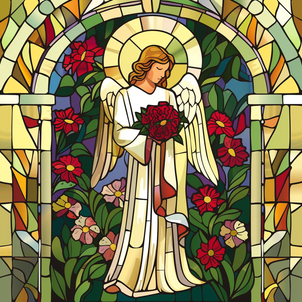 Red Flower Bouquet Angel Diamond Art Kit