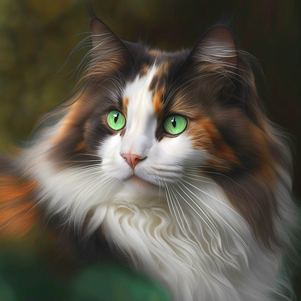 Multicolored Long Hair Cat Diamond Art Kit