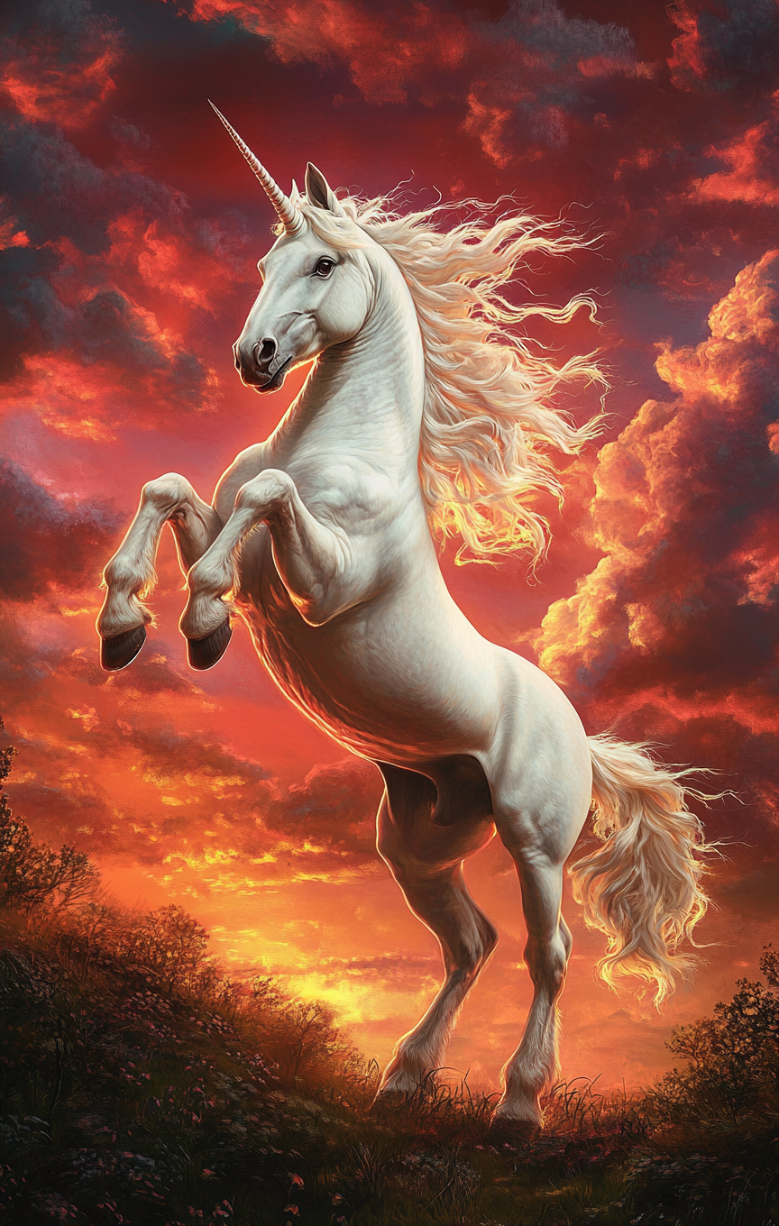 Sunset White Unicorn Diamond Art Kit