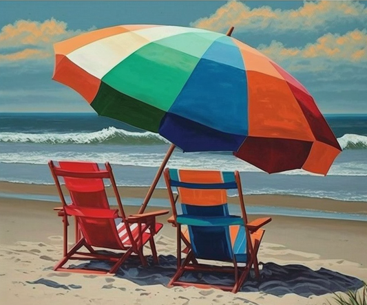 Colorful Beach Umbrella Diamond Art Kit