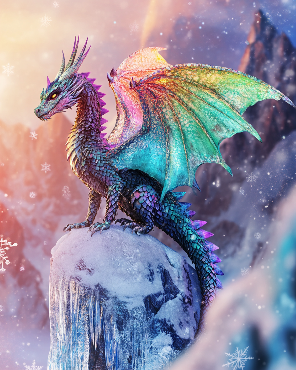 Rainbow Wing Ice Dragon Diamond Art Kit