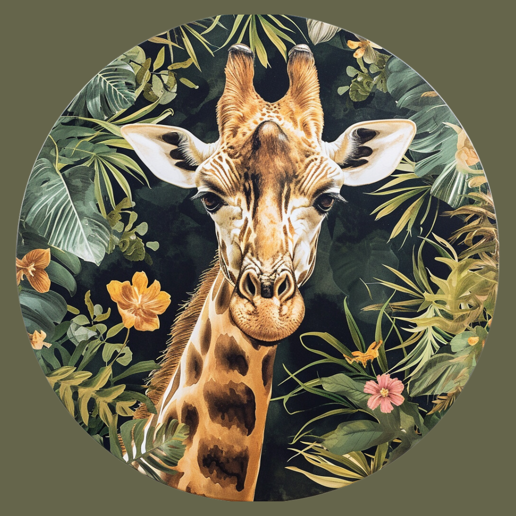Giraffe In The Jungle Circle Diamond Art Kit