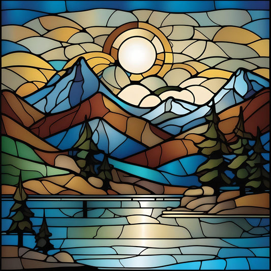 Mountain Lake Abstract Diamond Art Kit