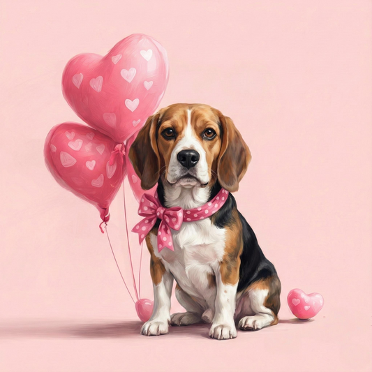 Beagle Happy Valentines Day Diamond Art Kit