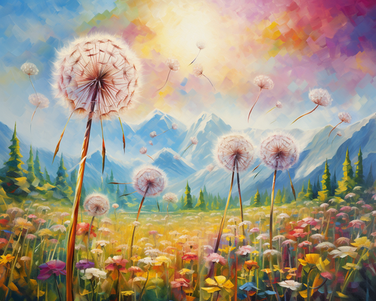 Mountain Dandelions Diamond Art Kit