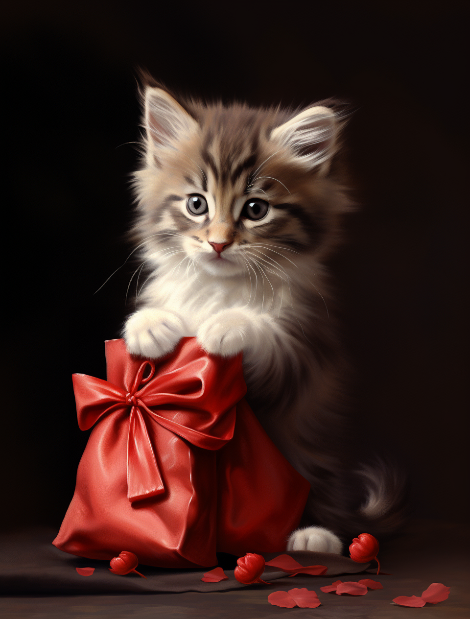 Red Bag Kitten Diamond Art Kit