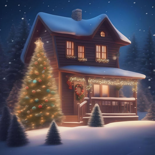 Cabin In The Snow At Christmas Diamond Art Kit