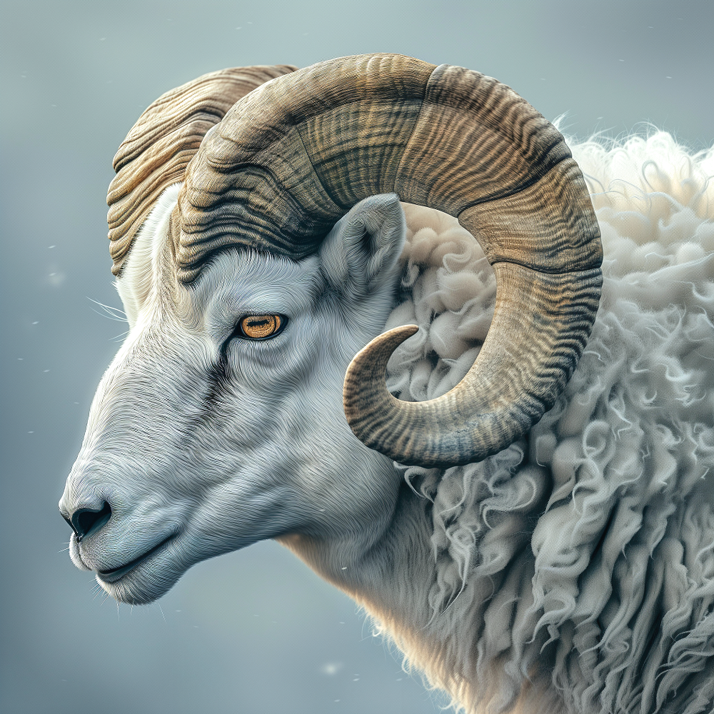 White Ram Side View Diamond Art Kit