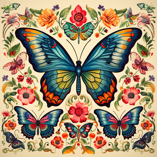 Butterfly Flower Pattern Diamond Art Kit