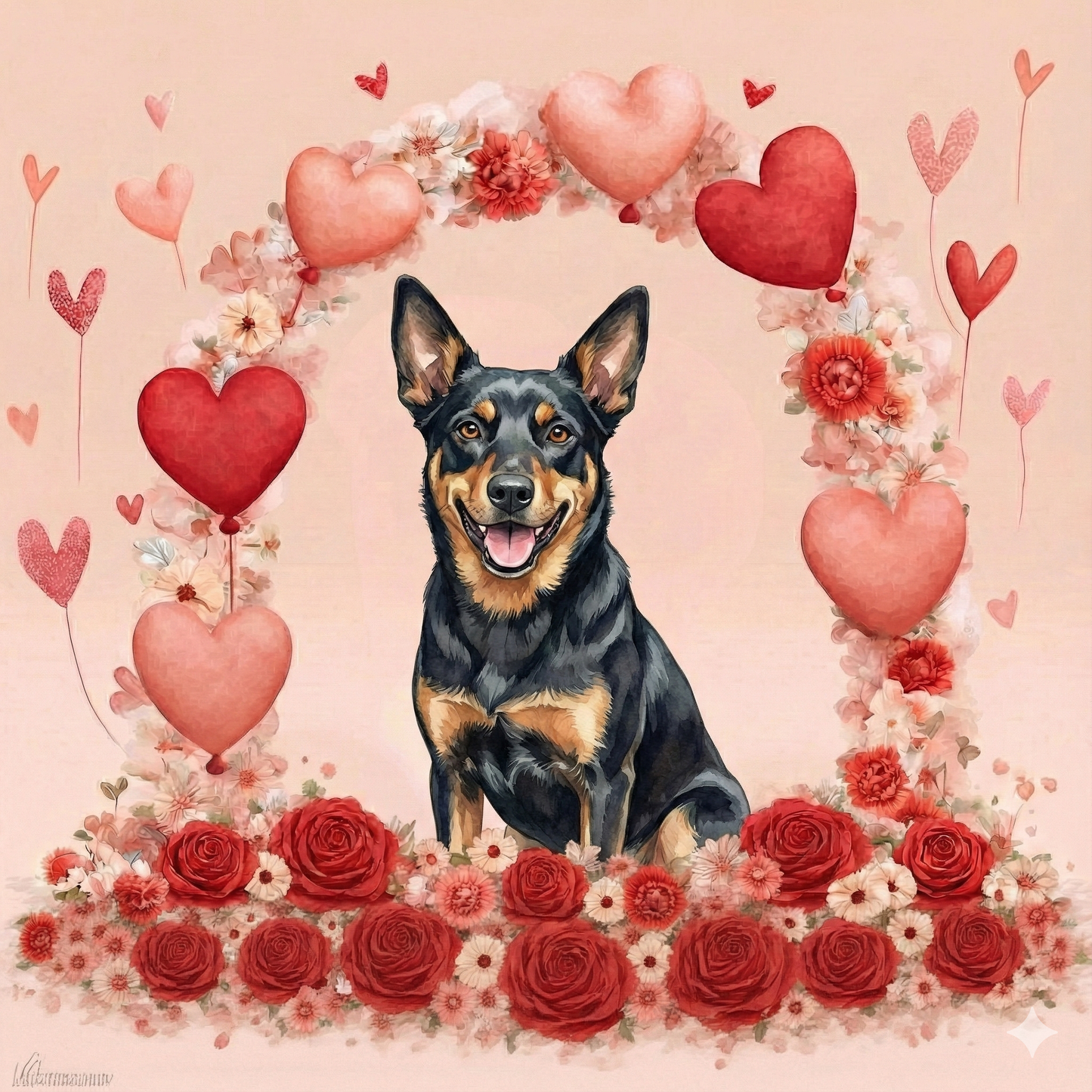 Heart Arch Australian Kelpie Diamond Art Kit