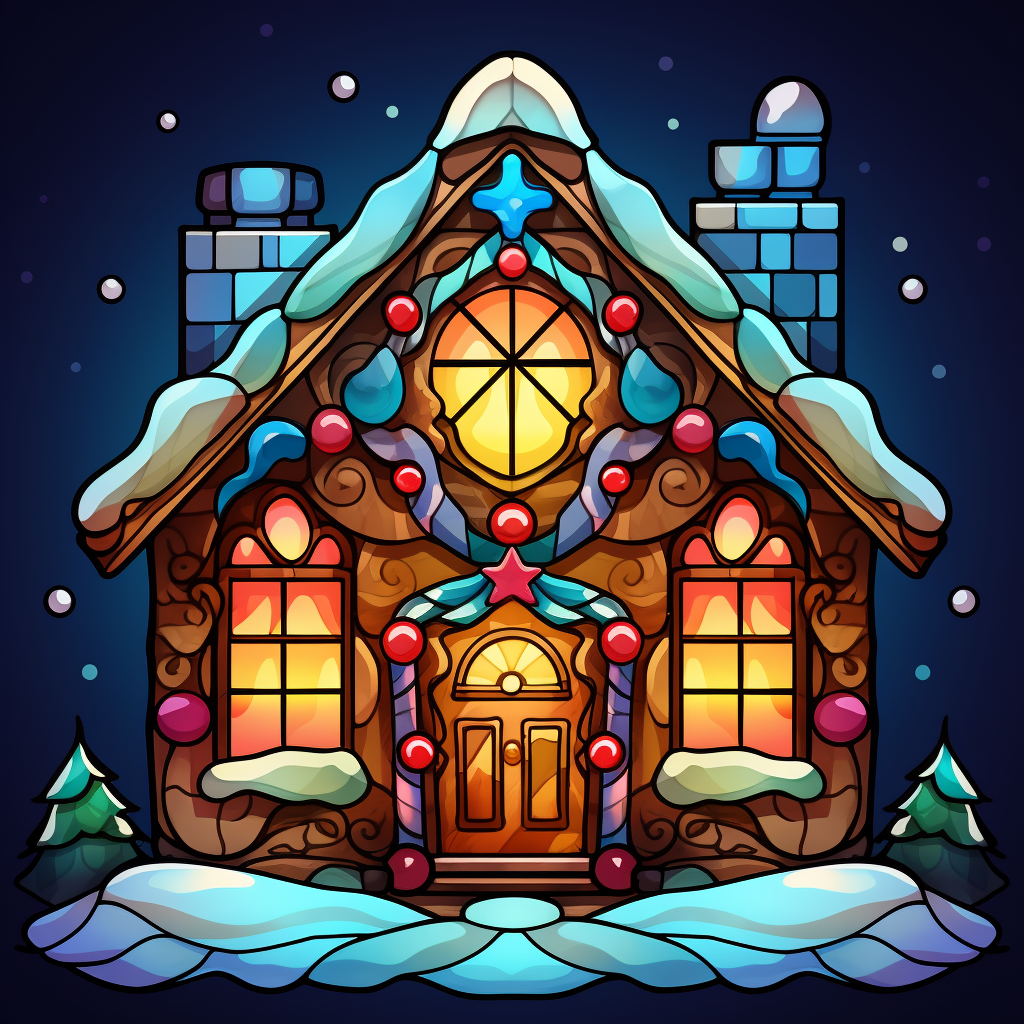 Starry Night Gingerbread House Diamond Art Kit