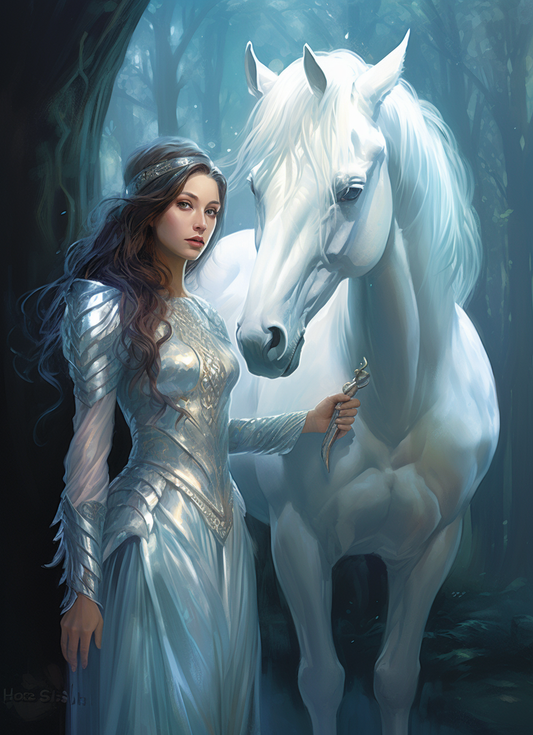 Whitehorse Silver Dress Girl Diamond Art Kit
