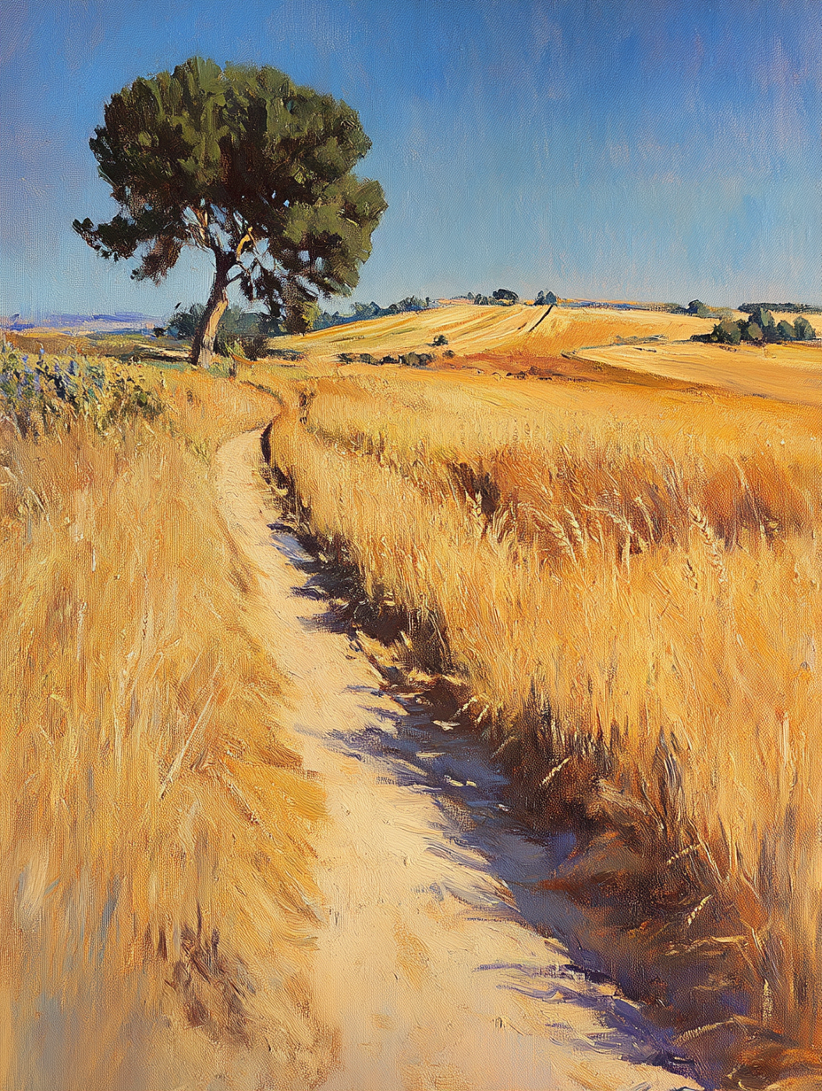Path Through The Brown Grass Diamond Art Kit