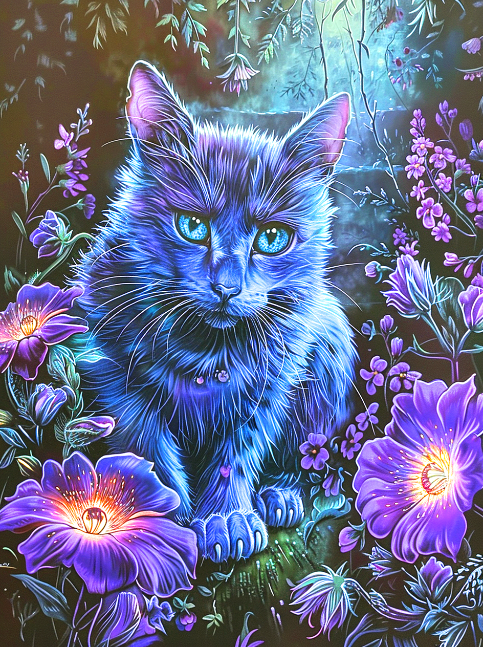 Purple Flower Abstract Bluecat Diamond Art Kit