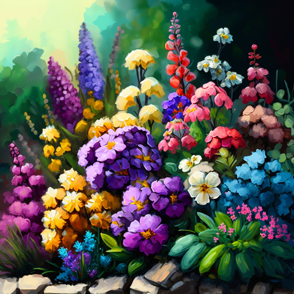 Stone Border Flowers Diamond Art Kit