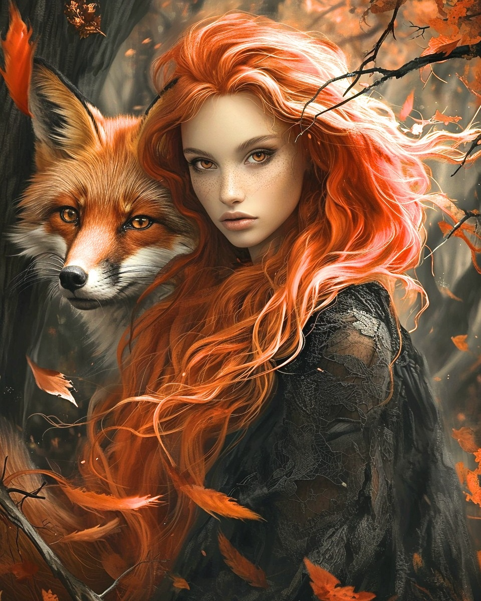 Redfox Woman Diamond Art Kit