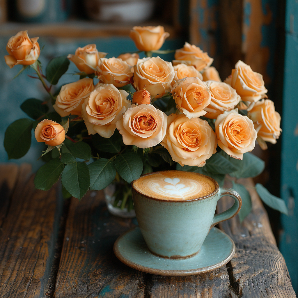 Orange Roses And Cap Puccini Diamond Art Kit