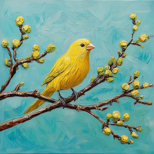Yellow Canary In A Tree Diamond Art Kit