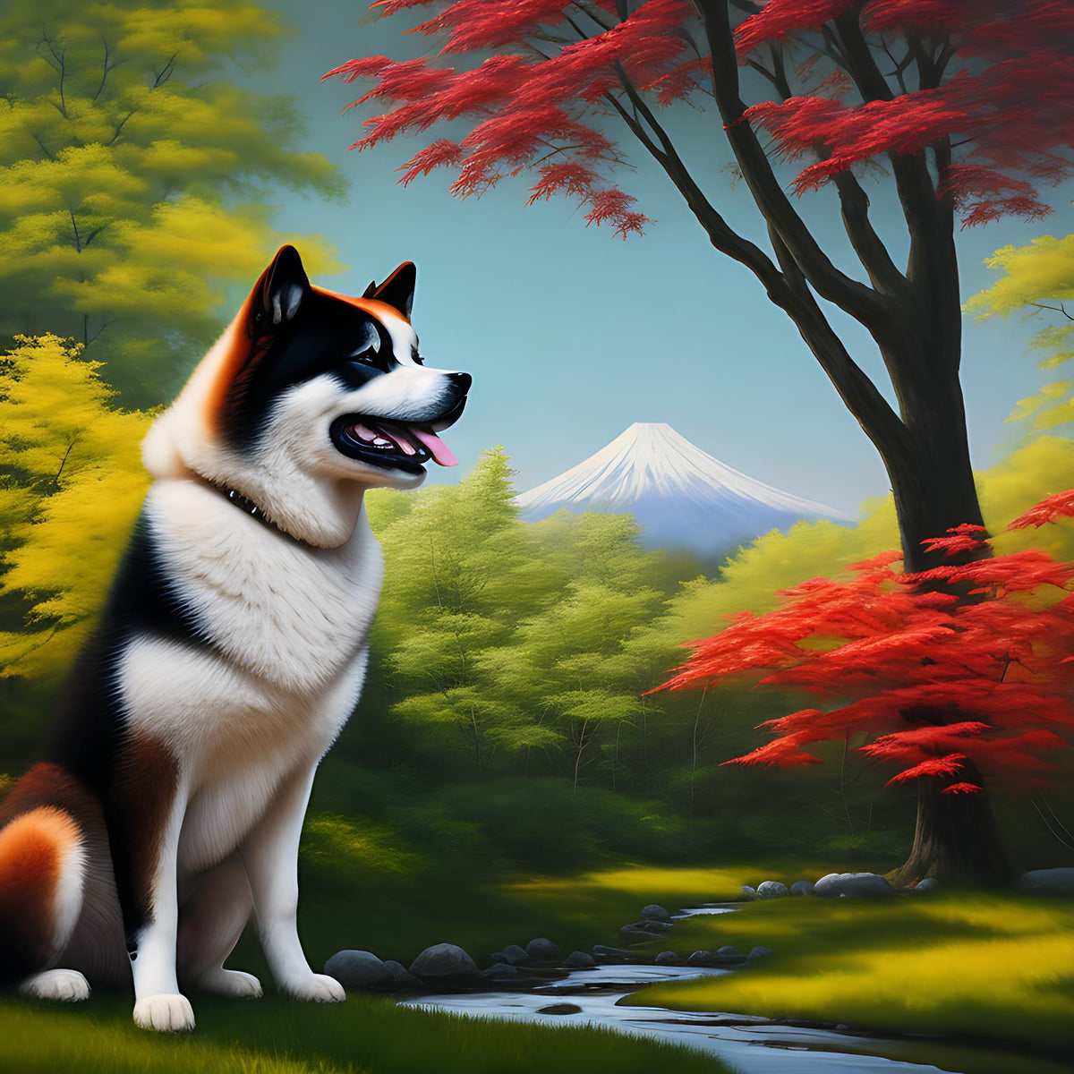 Akita Japanese Maple Diamond Art Kit