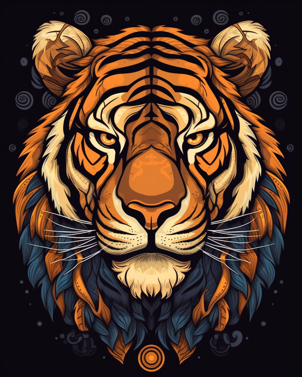 Abstract Tiger Face Diamond Art Kit