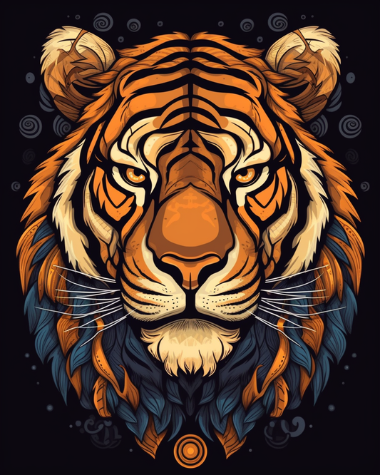 Abstract Tiger Face Diamond Art Kit