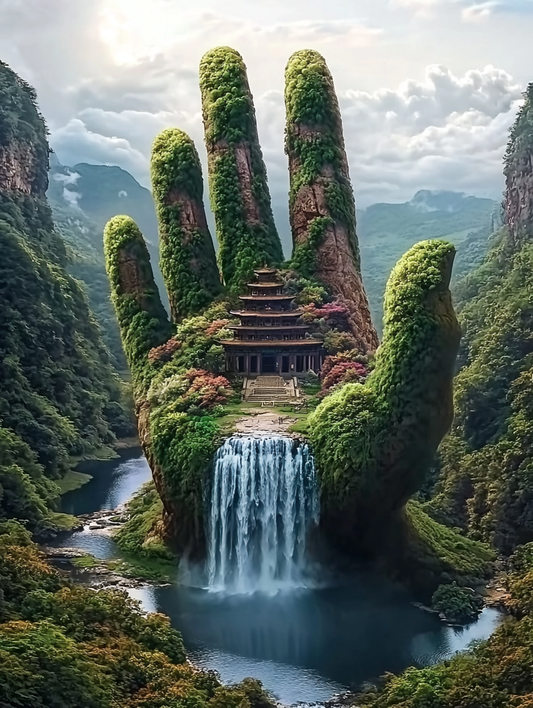 Palm Hand Chinese Temple Diamond Art Kit