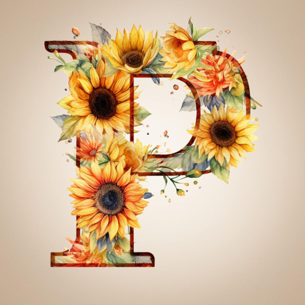 Sunflower Letter P Diamond Art Kit