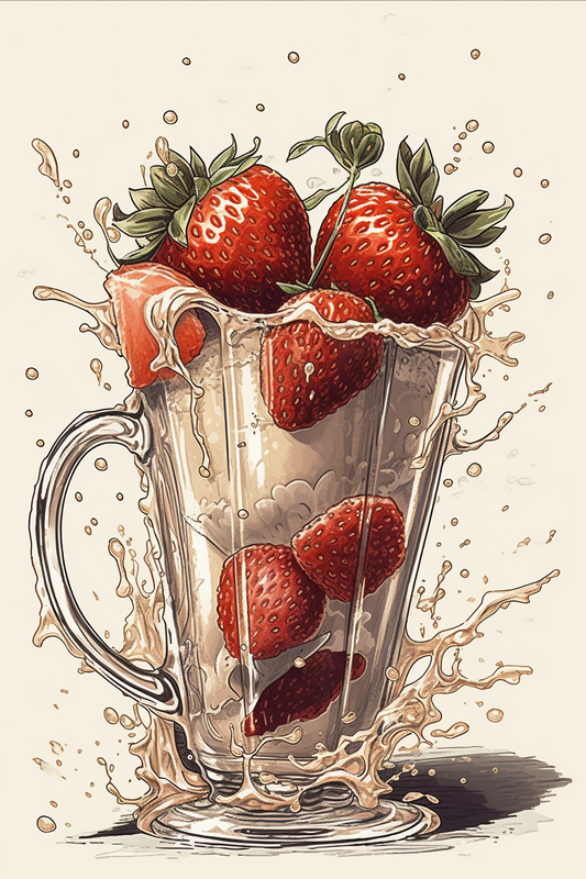 Abstract Strawberry Smoothie Diamond Art Kit
