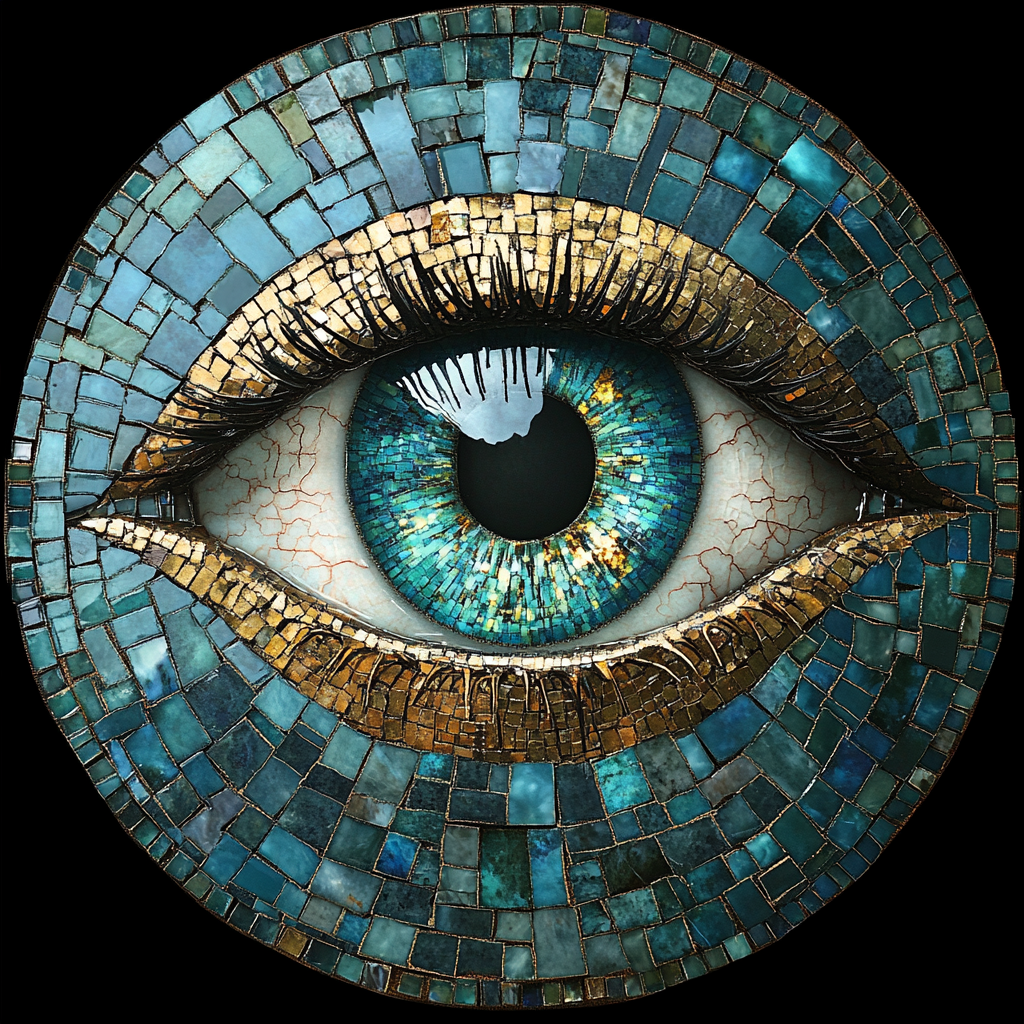 Gold Outline Teal Eye Diamond Art Kit