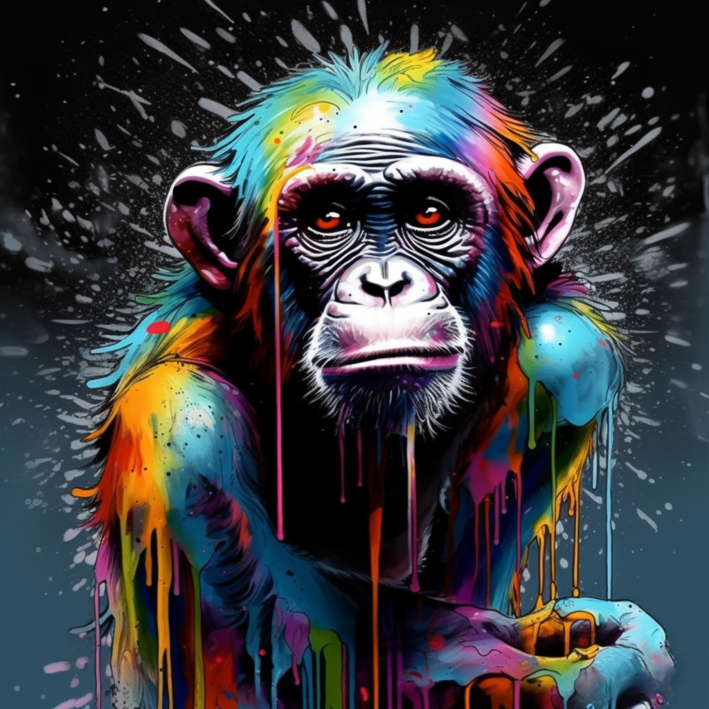 Dripping Paint Monkey Diamond Art Kit