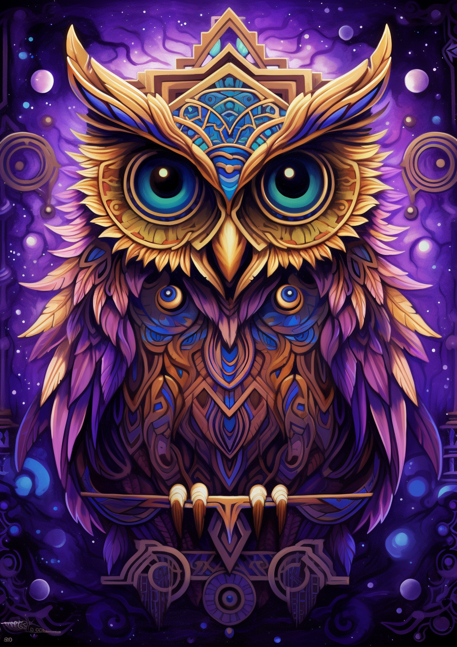 Green Eye Abstract Owl Diamond Art Kit
