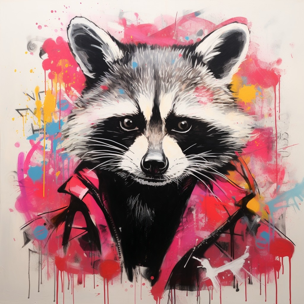 Graffiti Raccoon Diamond Art Kit