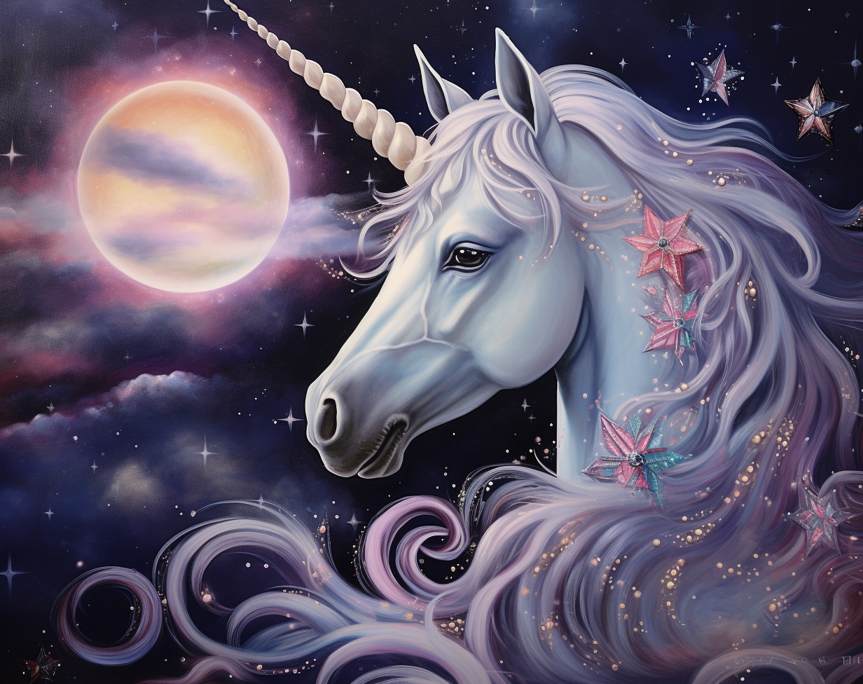 Sparkling Mane And Moon Unicorn Diamond Art Kit