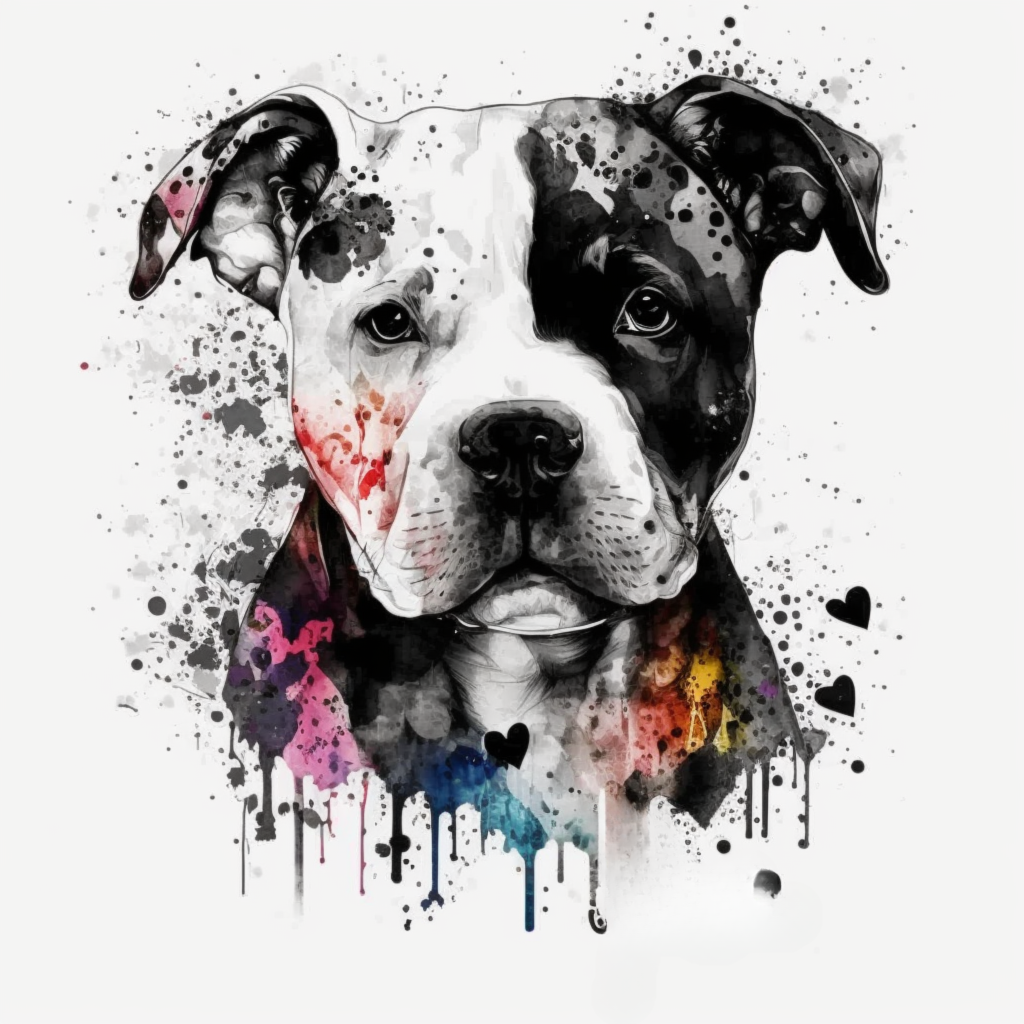 Paint Splatter Pitbull Diamond Art Kit